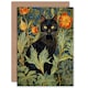 image 1 of Black Cat Lover Wildflower Meadow in Spring Animal Greeting Card
