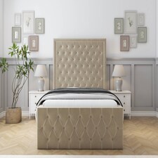 Sloomy Vienna Almond Coniston Bed Frame With Mattress With 50" Upholstered Headboard 3' Single