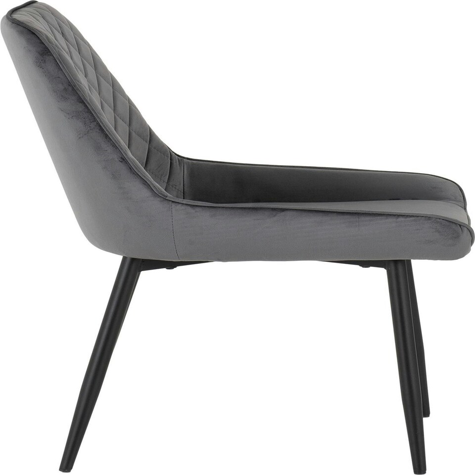image 1 of Quebec Wave Edge Dining Set with 4 Velvet Avery Chairs Grey