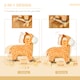 image 4 of HOMCOM 2 In 1 Kids Todder Rocking Horse Plush Ride On Giraffe Rocker with Wheels Wooden Base Animal Sounds for 3-6 Years