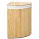 image 1 of HOMCOM 55L Bamboo Corner Laundry Hamper Bamboo Laundry Basket Natural