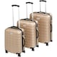image 1 of Suitcase Set - 3 hard-shell suitcases with telescopic handle, removable wheels | Cream | champagne | 1