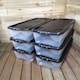 image 6 of 6 x 42L Clear Under Bed Storage Box with Black Lid, Stackable and Nestable Design Storage Solution | White | White