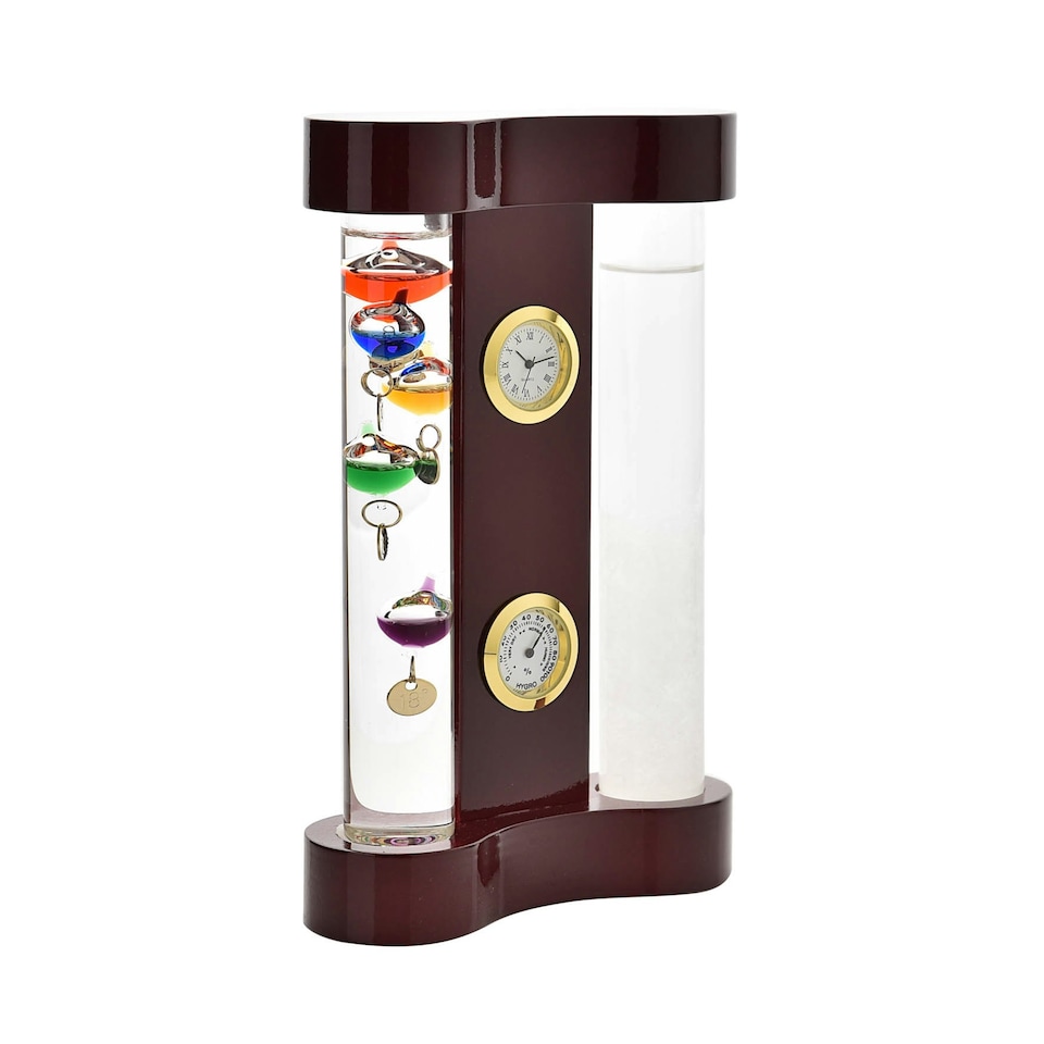 image 1 of Galileo Thermometer & Storm Glass -18cm Multi Col 5 bulb