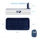 image 2 of Get Fit Air Bed With Built In Electric Pump - Premium Single Airbed - Quick Blow Up Bed With Headboard & Free Inflatable Pillow | White | White / Navy | 1