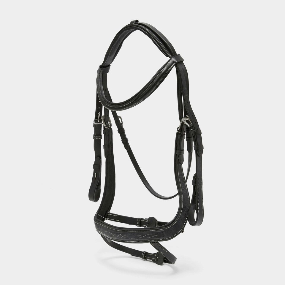 image 1 of Salisbury Buckingham Leather Horse Bridle - Black - Cob