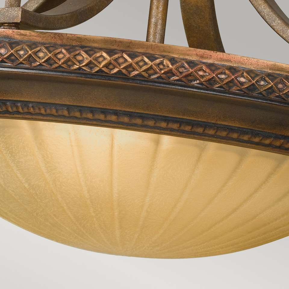 image 1 of Kelham Hall 2 Light Ceiling Semi Flush Light Gold, Bronze, E27