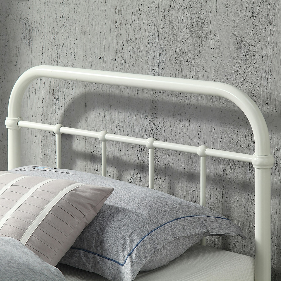 image 1 of Tewin Vintage Hospital Style White Metal Bed Frame (Single)