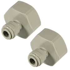 SPARES2GO Female Adaptor 1/4" Push Fit x 3/4" BSP for American Fridge Freezer Water Pipe (Pack of 2)