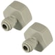 image 1 of SPARES2GO Female Adaptor 1/4" Push Fit x 3/4" BSP for American Fridge Freezer Water Pipe (Pack of 2)