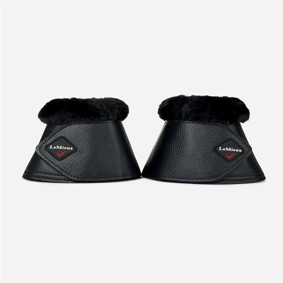 image 1 of LeMieux Fleece WrapRound Over Reach Boots Black | XX-Large