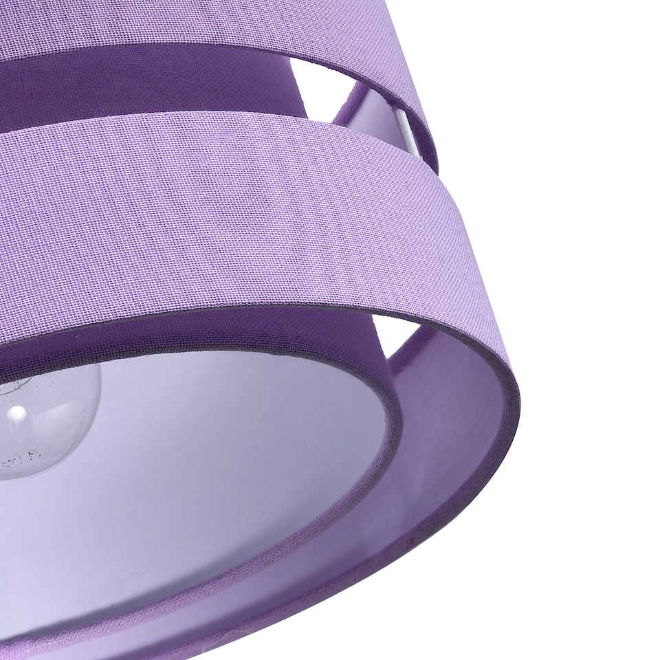 image 1 of Contemporary Quality Lilac Linen Fabric Triple Tier Ceiling Pendant Light Shade | Purple