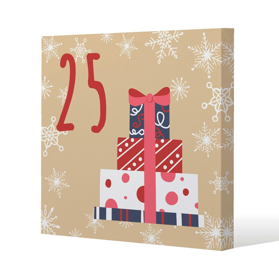 Advent calendar 25 days of christmas (canvas) 101 x 101 x 4cm
