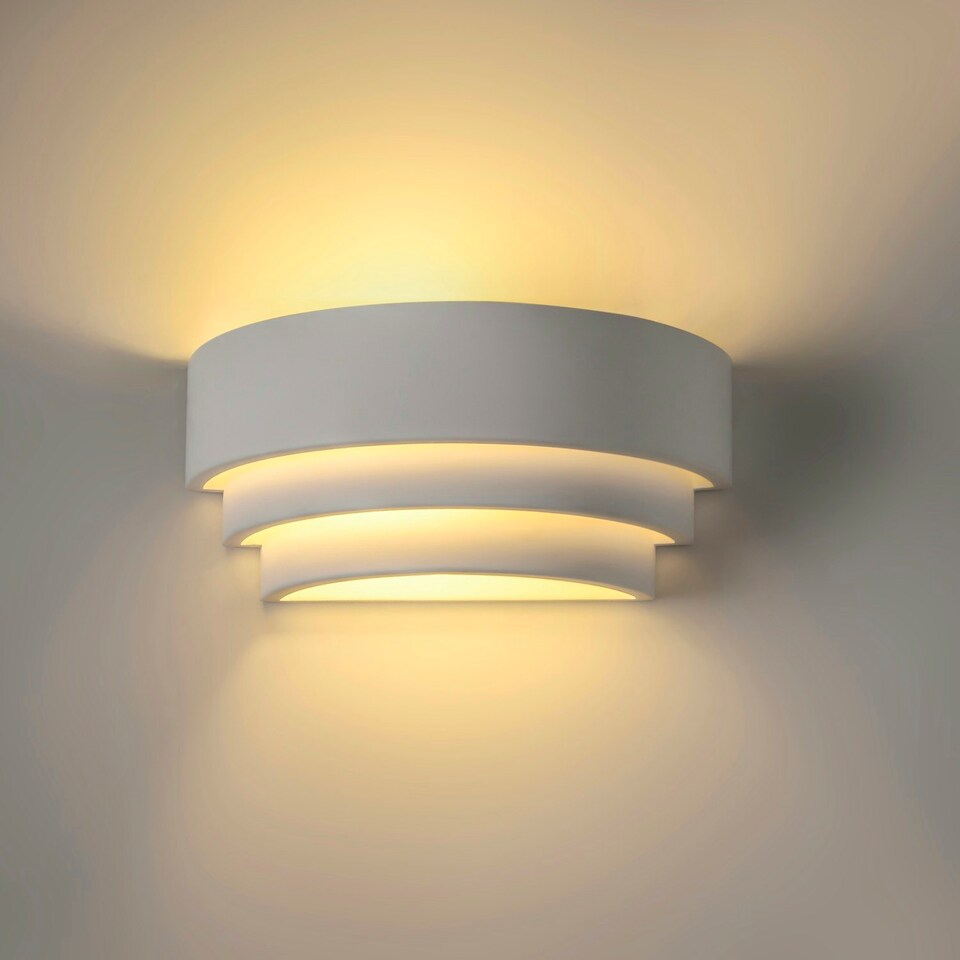 First Choice Lighting Set of 2 Marini White E14 Plaster Wall Lights White