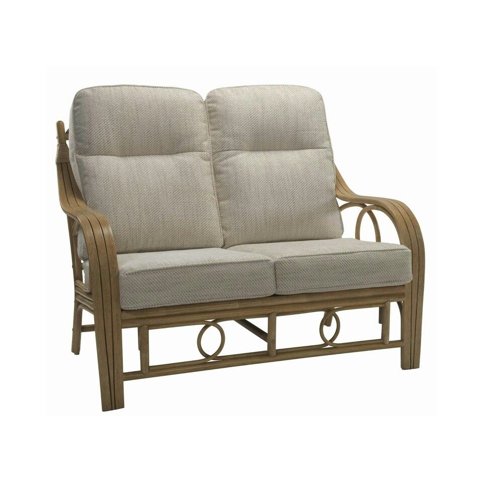 image 1 of Desser Madrid Light Oak Rattan 2 Seater Sofa Set in Jasper - Conservatory Sofa Suite