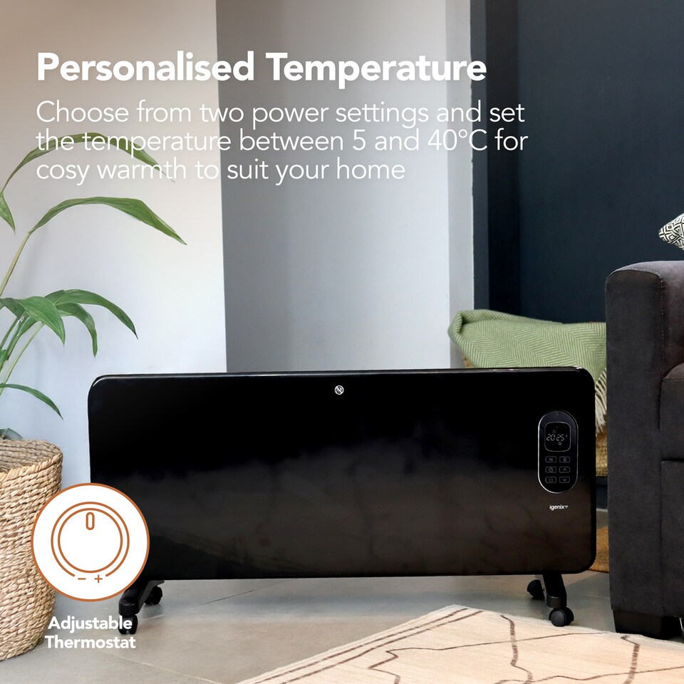 image 1 of Igenix IG9520BLWIFI Smart Electric Panel Heater, Black