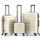image 1 of Flight Knight Suitcase Sets 3 Piece, Large Suitcase, Extra Large Suitcase, easyJet Cabin Bag 45x36x20cm Underseat Carry On, 100+ Airlines Approved - BA, Ryanair | Cream | Cream/Black | Large