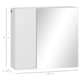image 5 of kleankin Bathroom Cabinet with Mirror, Double Door Wall Mounted Storage Cupboard Organizer with Adjustable Shelves, White