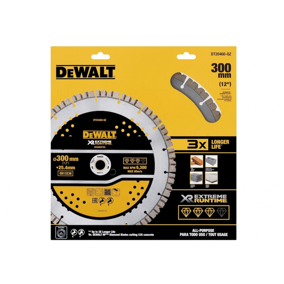 Dewalt Power Tools Elite Series All Purpose Diamond Wheel | Multi | Multi Colour | 305 x 25.4mm | 1