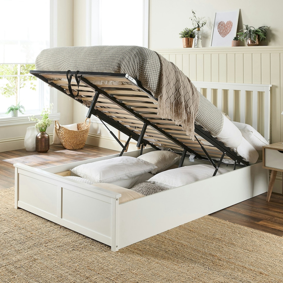image 1 of Wooden Ottoman Bed, Small Double