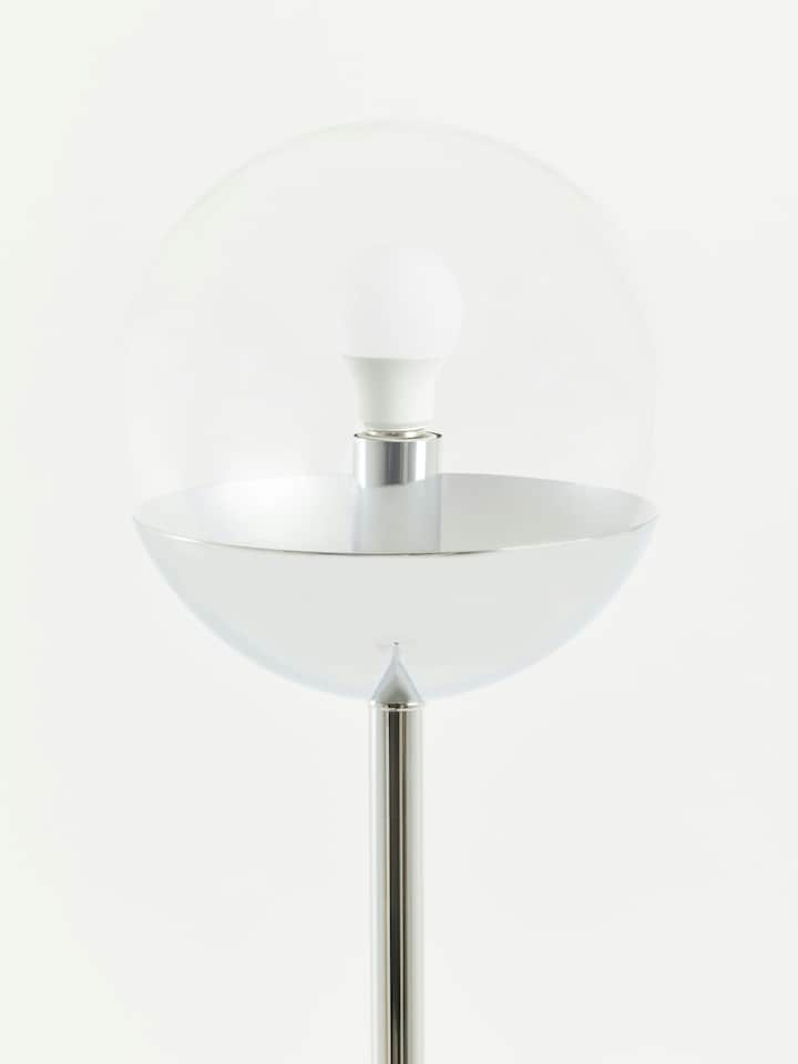 image 1 of Interiors by Premier Minimalist Chrome Finish Metal Floor Lamp, Sturdy And Stable Bedroom Lamp, Versatile Tall Livingroom Lamp