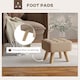 image 6 of HOMCOM Modern Tufted Footstool, Fabric Foot Stool with Rubber Wood Legs, Padded Seat, for Living Room, Bedroom, Entryway, Light Brown | Brown