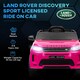 image 3 of AIYAPLAY Land Rover Discovery Sport Licensed Kids Electric Car, 12V Ride on Car with Remote Control, LED Lights, Music, Horn, for Ages 3-6 Years, Pink