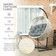 image 9 of Outsunny Hanging Egg Chair Outdoor Indoor Swing Chair, Folding Basket Grey