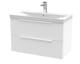 image 1 of Balterley Tixall Fluted 2 Drawer Wall Hung Vanity Unit with Thin Edge Basin, Satin White, 800mm
