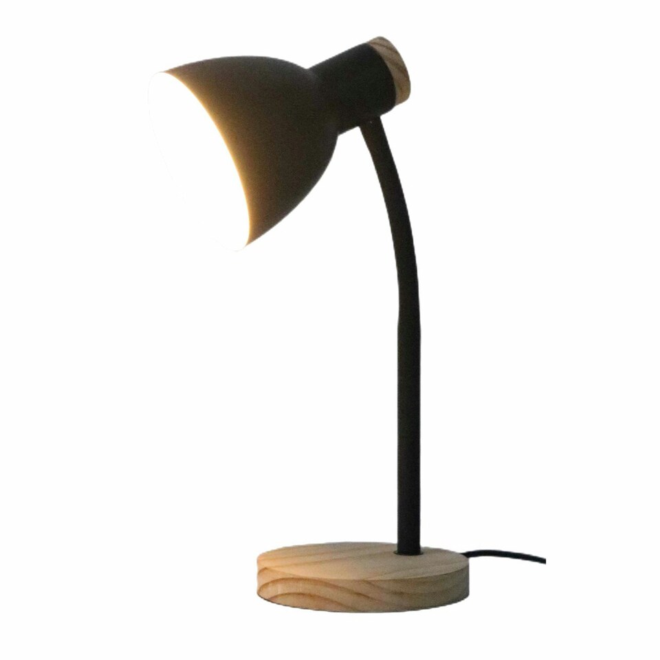 image 1 of First Choice Lighting Set of 2 Clark Natural Wood with Black Table or Bedside Lamps Black | Brown