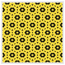Yellow & black geometric pattern (Picture Frame) White | S