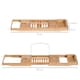 image 3 of HOMCOM Extendable Bamboo Bathtub Shelf Rack Bath Caddy Tray Bathroom Storage