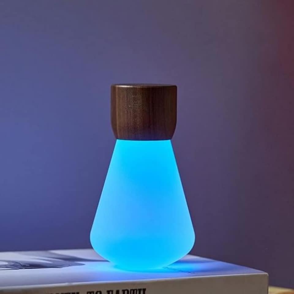 image 1 of Gingko Large Pentagon Desk Bulb Light in Natural Wood N/A | Walnut