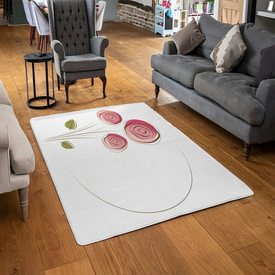 image 1 of Rose Drawing (Rug) Pink | Small: 60x110cm