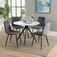 image 1 of Aspen Round Dining Table with 4 Straight Stitch Dining Chairs - Grey/Black/White - Flat Packed Multi