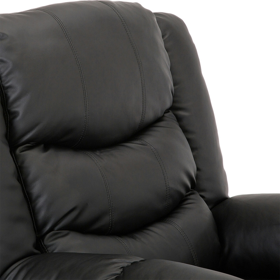 image 1 of Seattle Electric Automatic Recliner Home Lounge Bonded Leather Chair (Black)