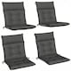 image 1 of Outsunny Garden Chair Cushions Set of 4, Waterproof Seat Pads | Grey | Dark Grey | 111.5L x 53W x 10D cm