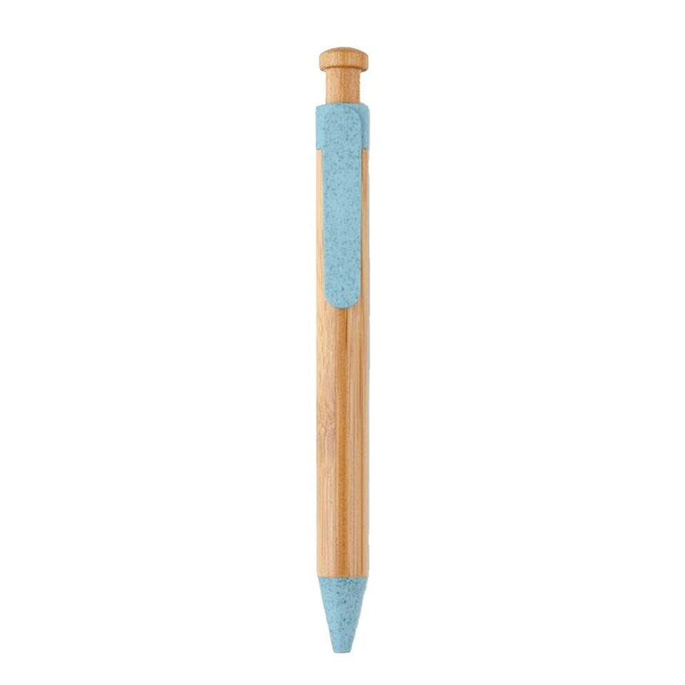 image 1 of MidOcean Toyama Bamboo & Wheat Straw Ballpoint Pen - Blue - 14cm x 1.2cm