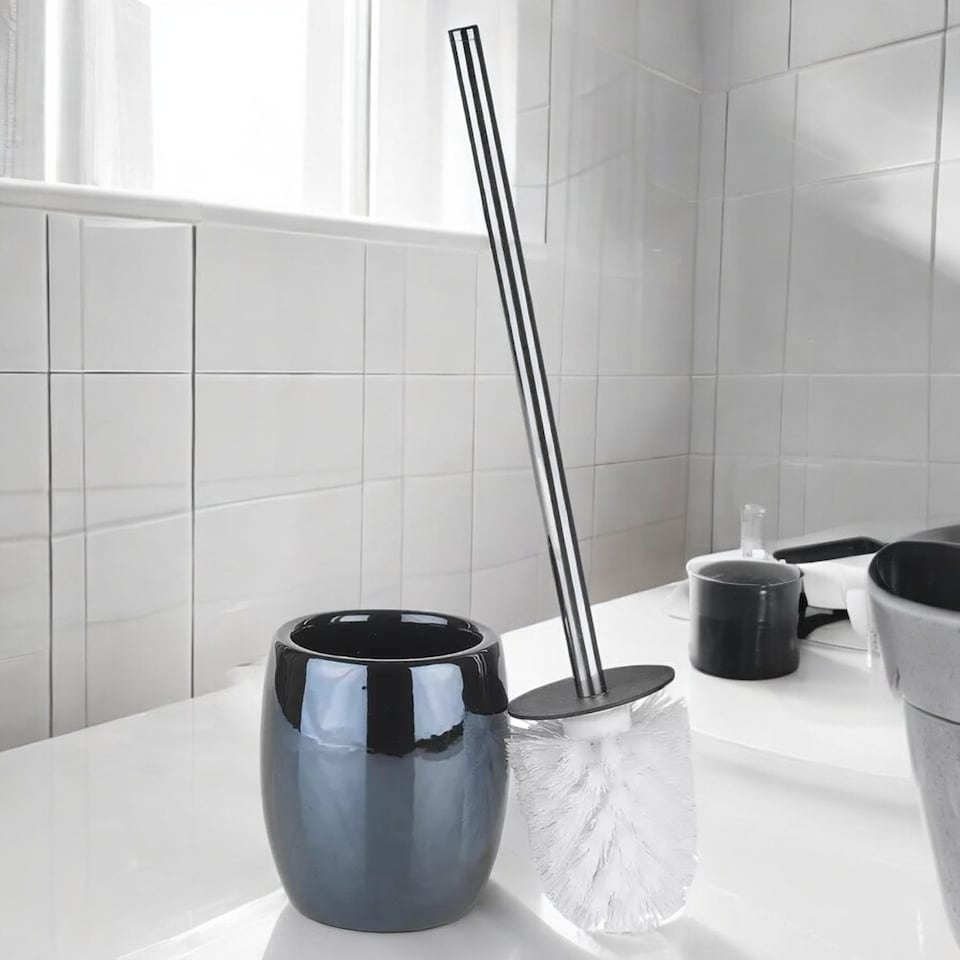 image 1 of Ridder Shiny Ceramic Bathroom- Toilet Brush | Black | 1