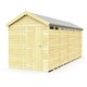 image 1 of 6 x 18 Feet Apex Security Shed - Single Door - Wood - L533 x W175 x H217 cm | Brown