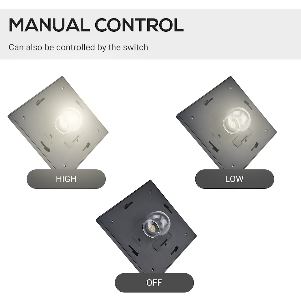 image 1 of Outsunny Outdoor Garden Solar Light with Base Energy-efficient IP44 Dimmable