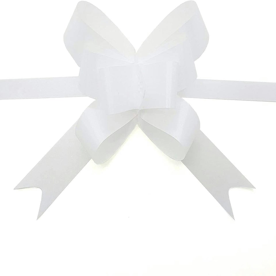 image 1 of 60 White Pullbows (50mm)