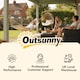 image 8 of Outsunny Outdoor Garden Hammock with Wooden Stand Swing Hanging Bed for Patio White | White