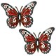 image 1 of Small Red Metal Butterfly Garden/Home Wall Art Ornament 11x8.5cm 2pk