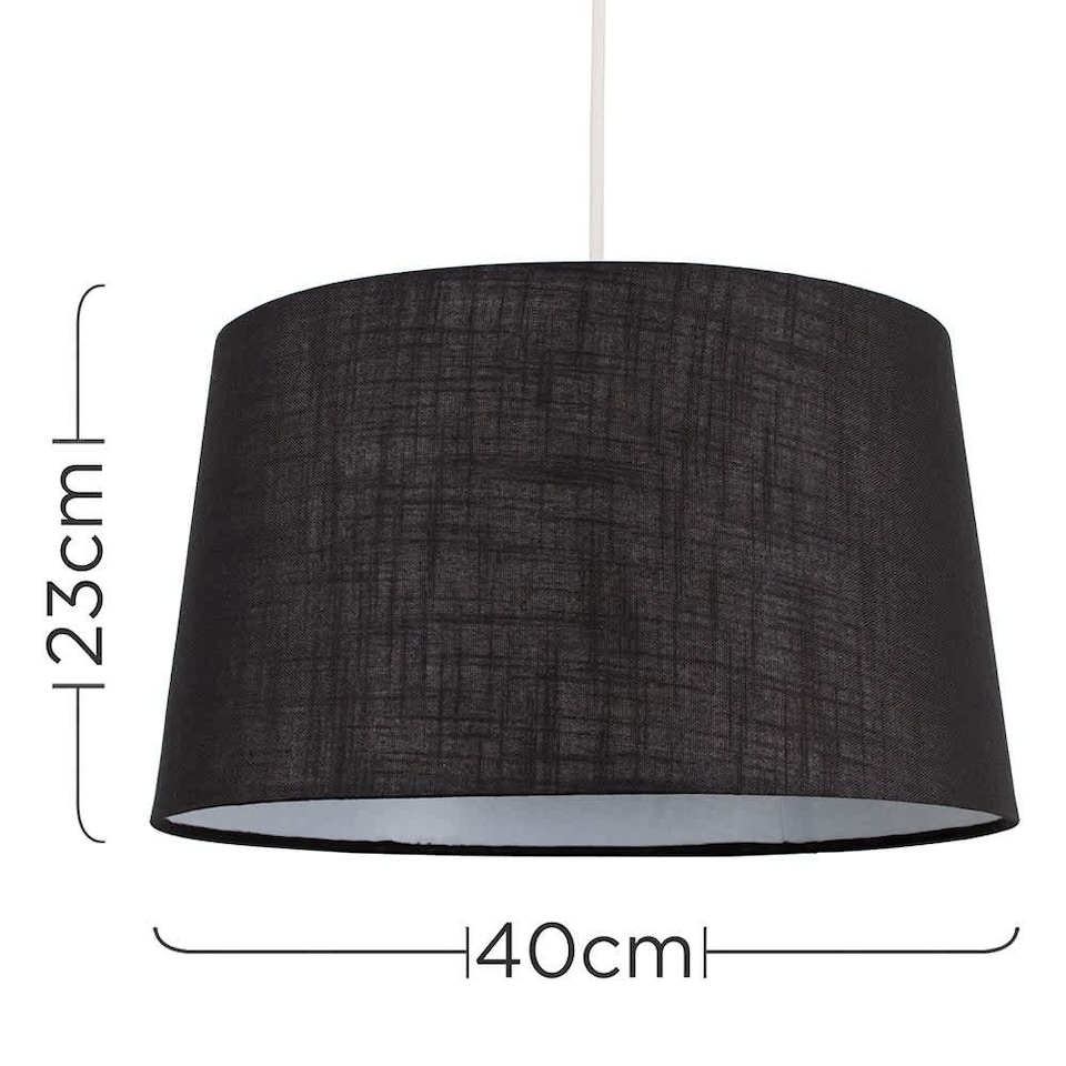 image 1 of ValueLights Doretta Black Ceiling Pendant Shade & Bulb