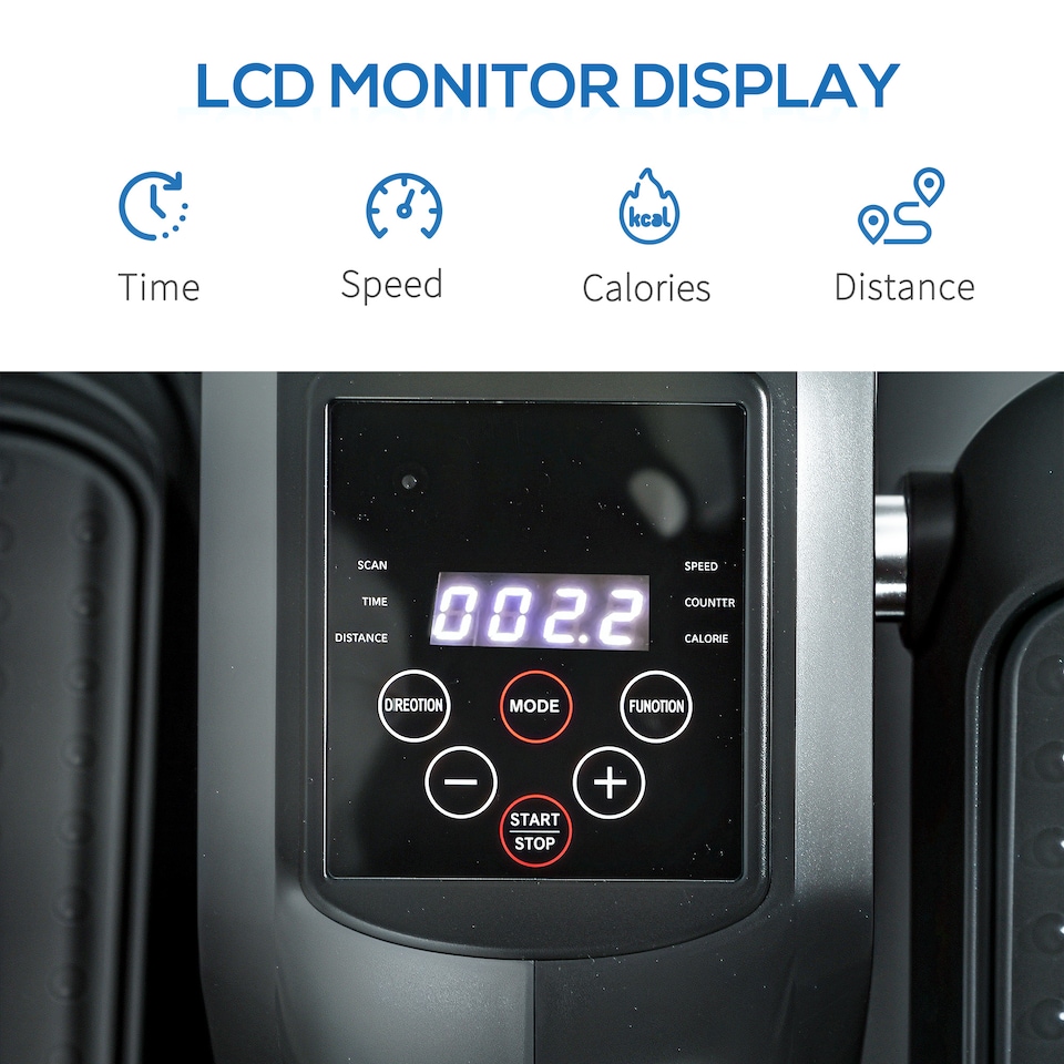 image 1 of SPORTNOW Mini Elliptical Machine, Seated Pedal Exerciser w Remote Control