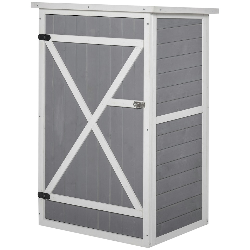 image 1 of Outsunny Garden Shed Outdoor Tool Storage w/ 2 Shelve 75 x 56 x115cm Grey