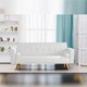 image 2 of STYLISH LINEN FABRIC UPHOLSTERED CLIC CLAC SOFA BED IN CREAM