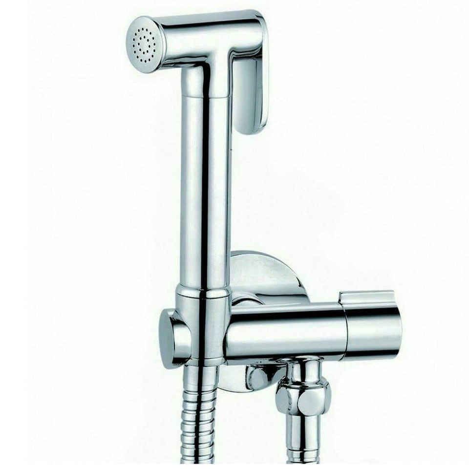 image 1 of Thermostatic Bidet Shower Spray Kit Chrome Brass Handheld Bathroom Mixer UK