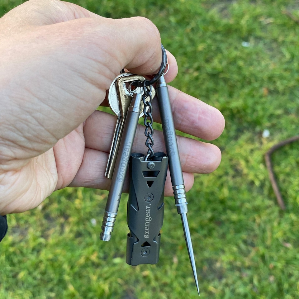 image 1 of aZengear Titanium Toothpick EDC and Keyring - Portable, Reusable for Travel